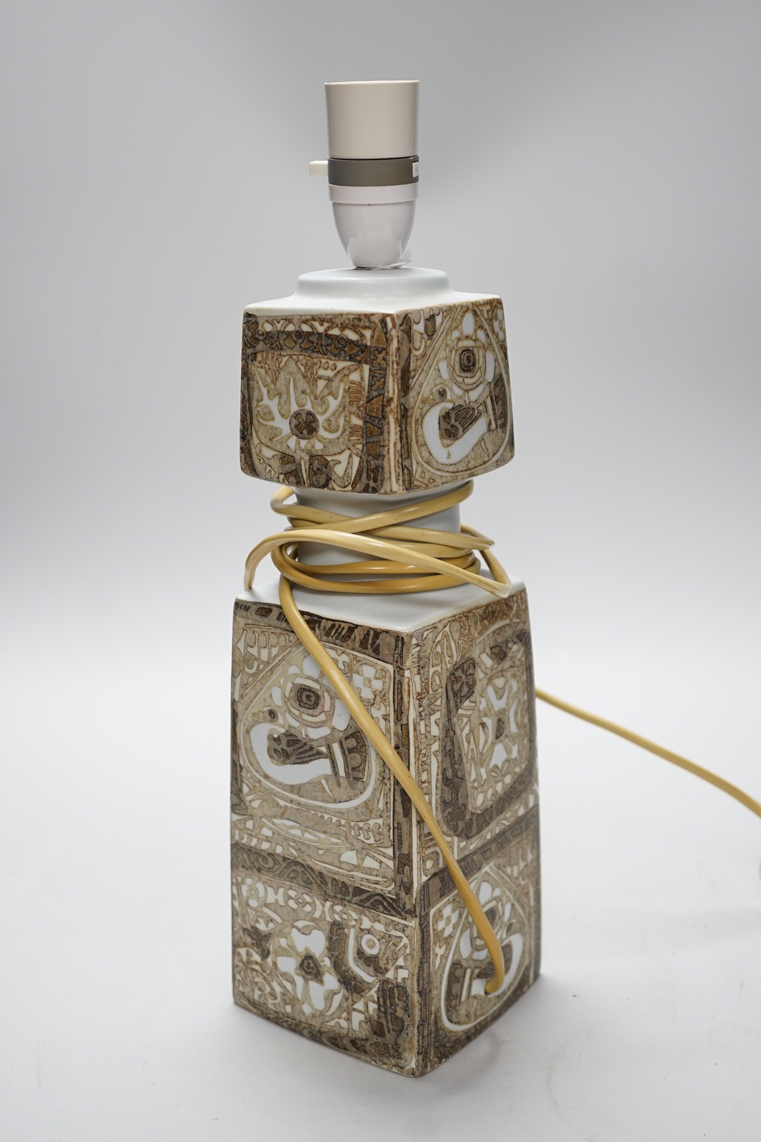A Royal Copenhagen 1969 lamp by Nils Thorvald Thurston, 30cm tall excluding light fitting